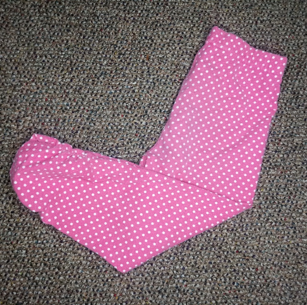 Pink polka dot leggings